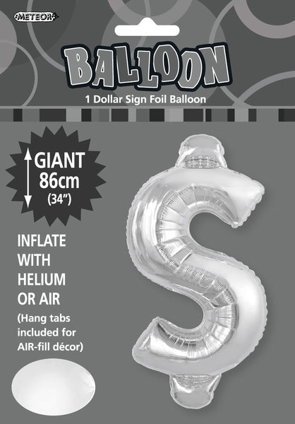 Giant Silver 86cm Helium Balloon Numbers