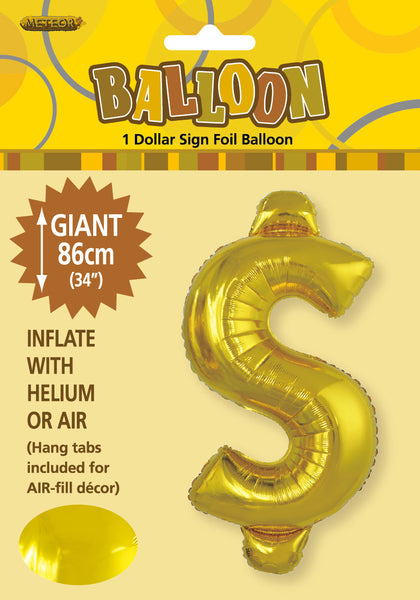 Giant Gold 86cm Helium Balloon Numbers