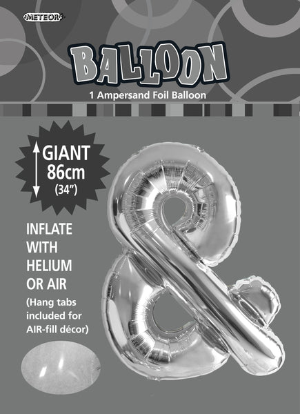 Giant Silver 86cm Helium Balloon Numbers