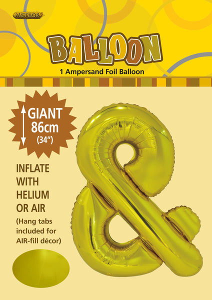 Giant Gold 86cm Helium Balloon Numbers