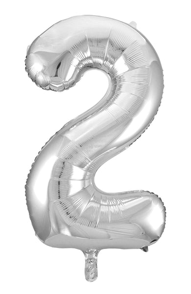 Giant Silver 86cm Helium Balloon Numbers