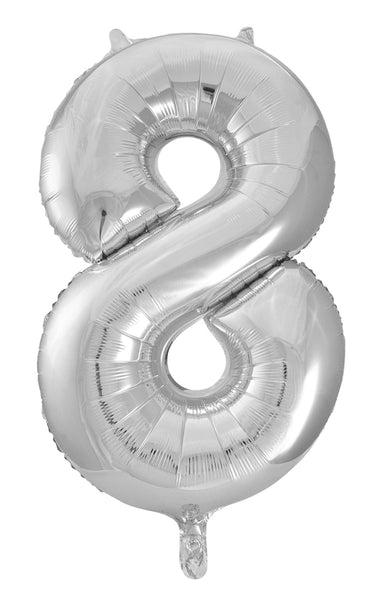 Giant Silver 86cm Helium Balloon Numbers