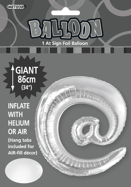 Giant Silver 86cm Helium Balloon Numbers