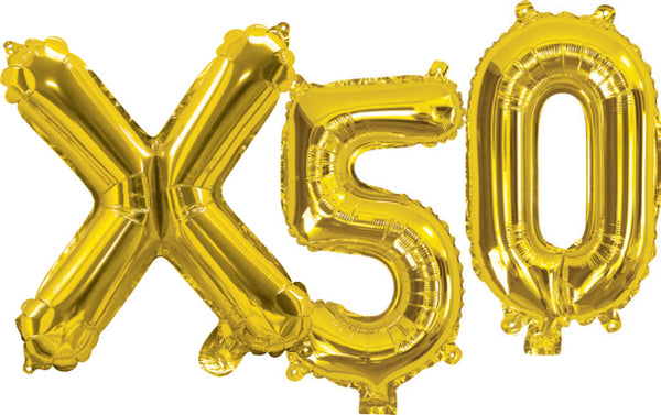 Giant Gold 86cm Helium Balloon Numbers